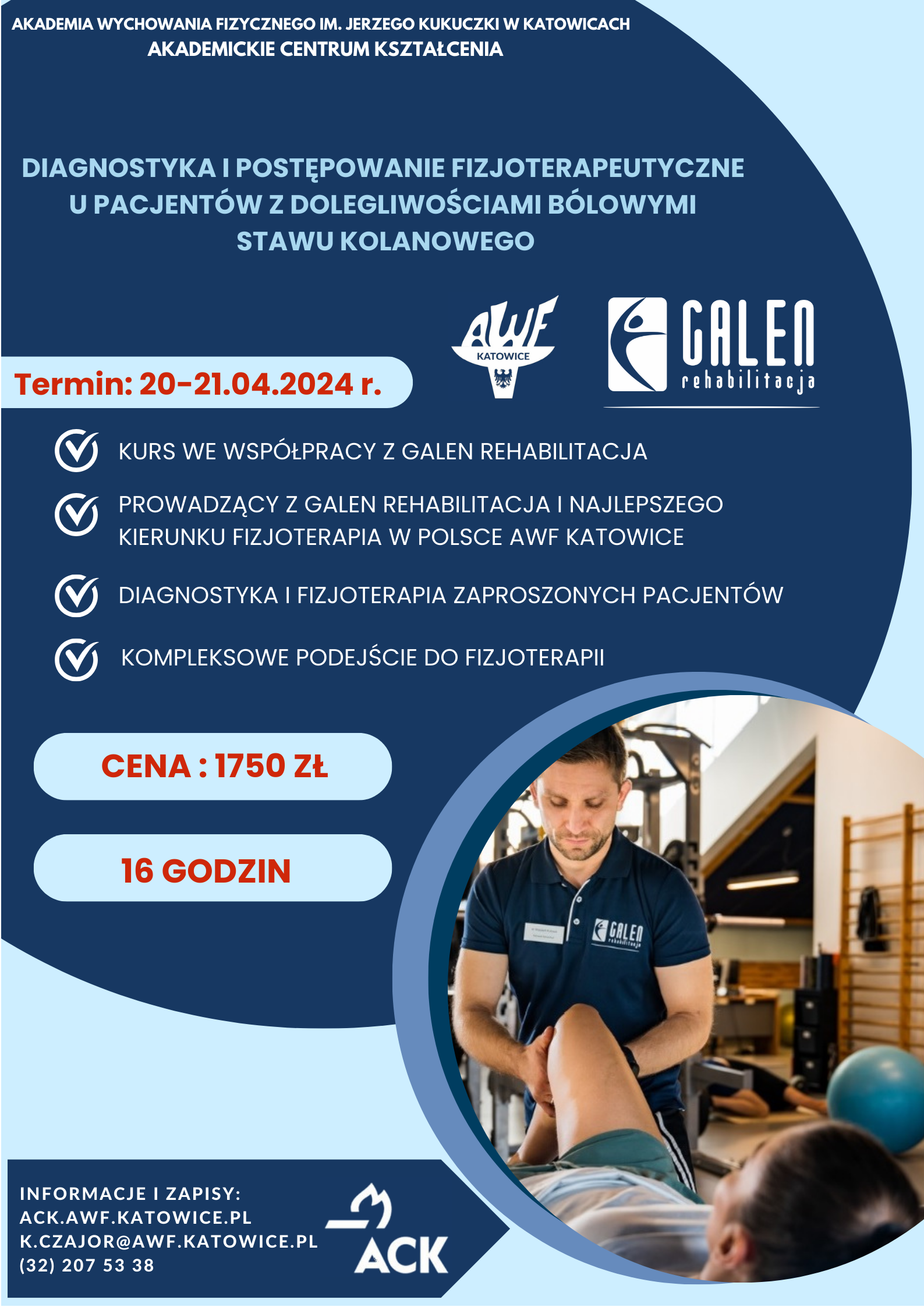 Plakat kursu rehabilitacji