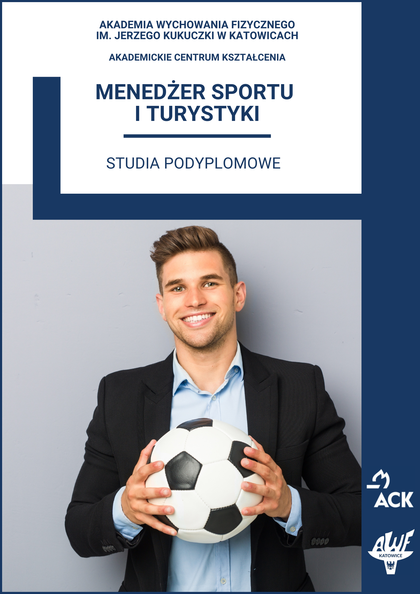 Plakat menedżera sportu i turystyki