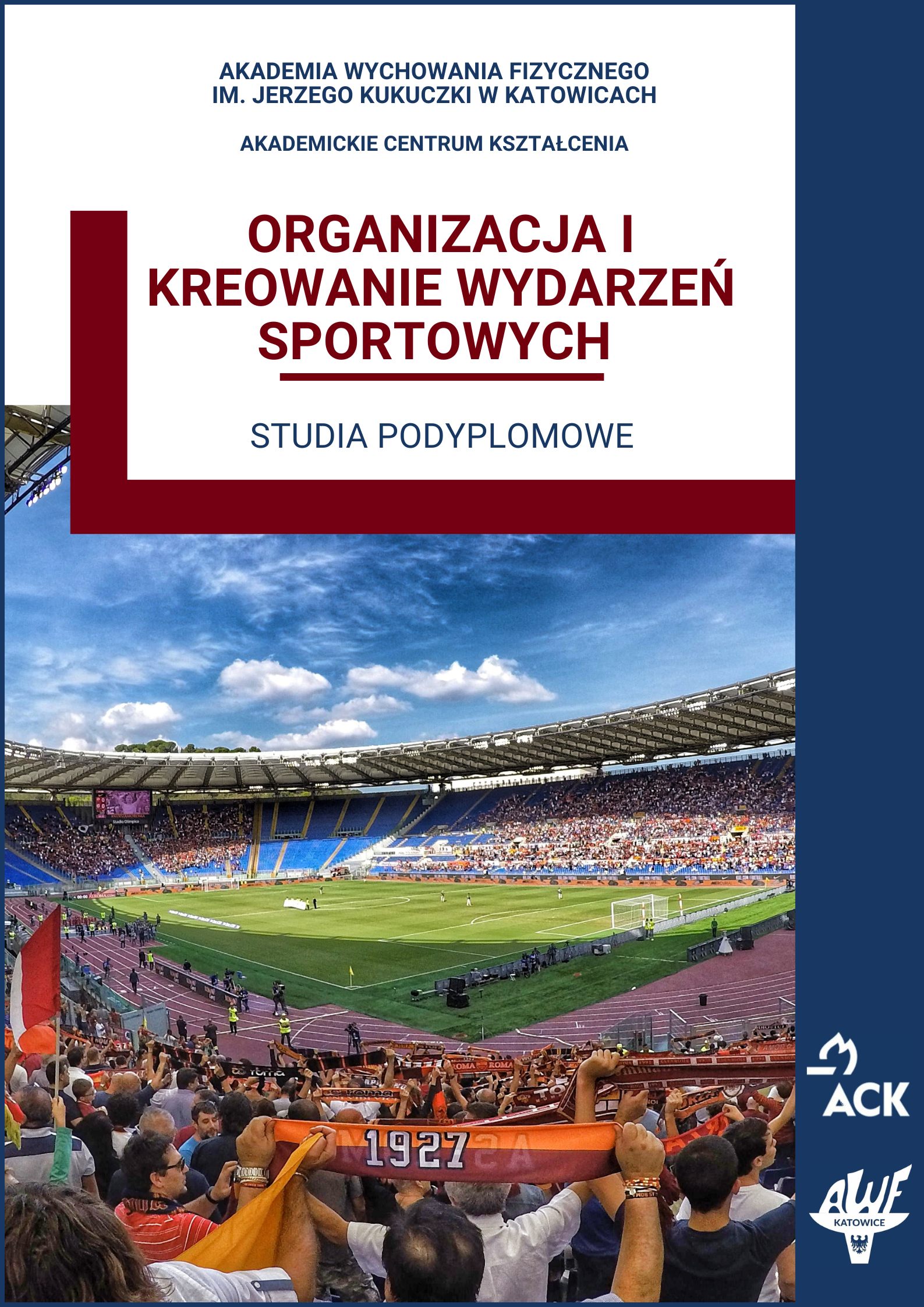Plakat organizacji kreowania wydarzeń sportowych