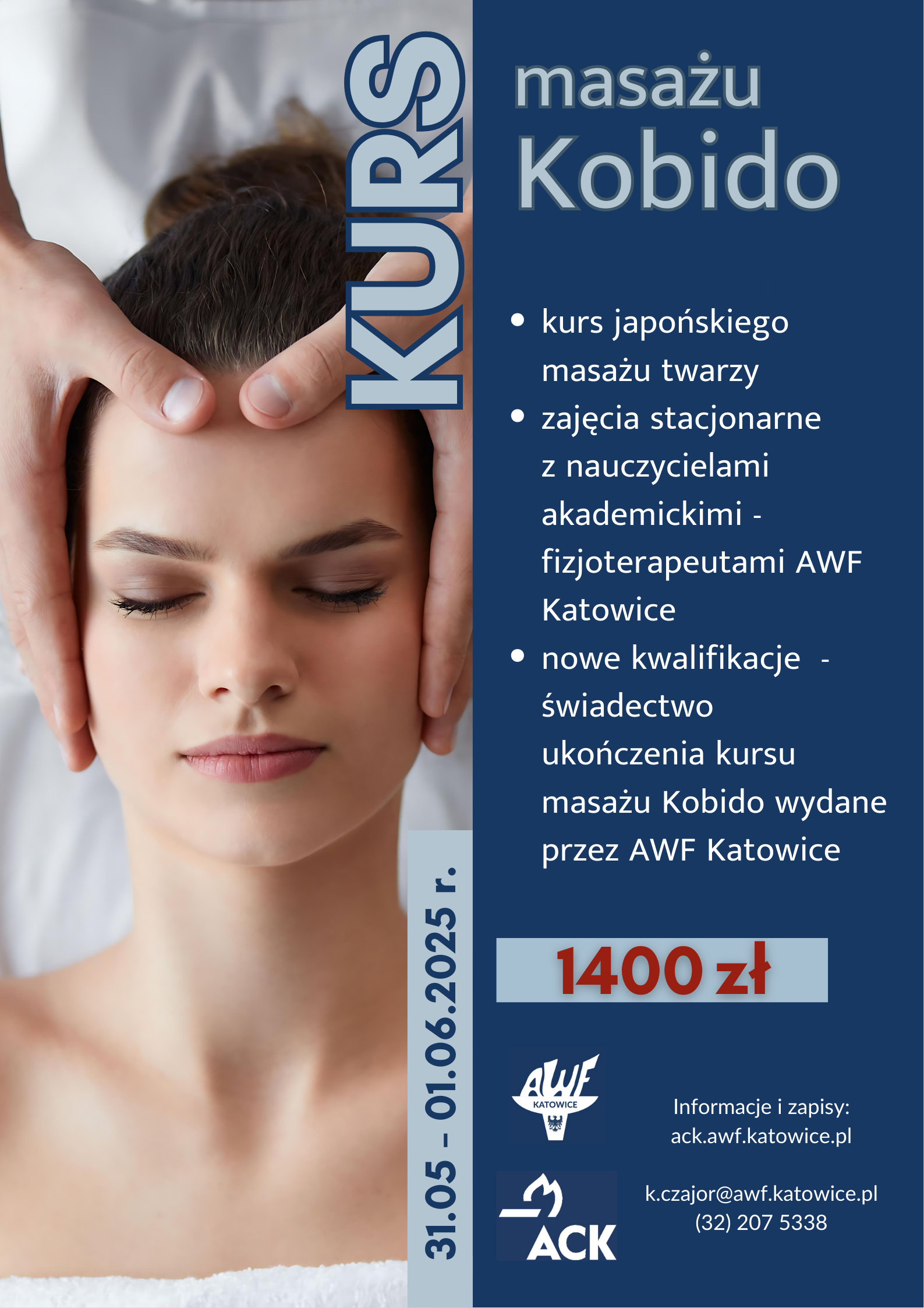 Plakat kursu masażu kobido