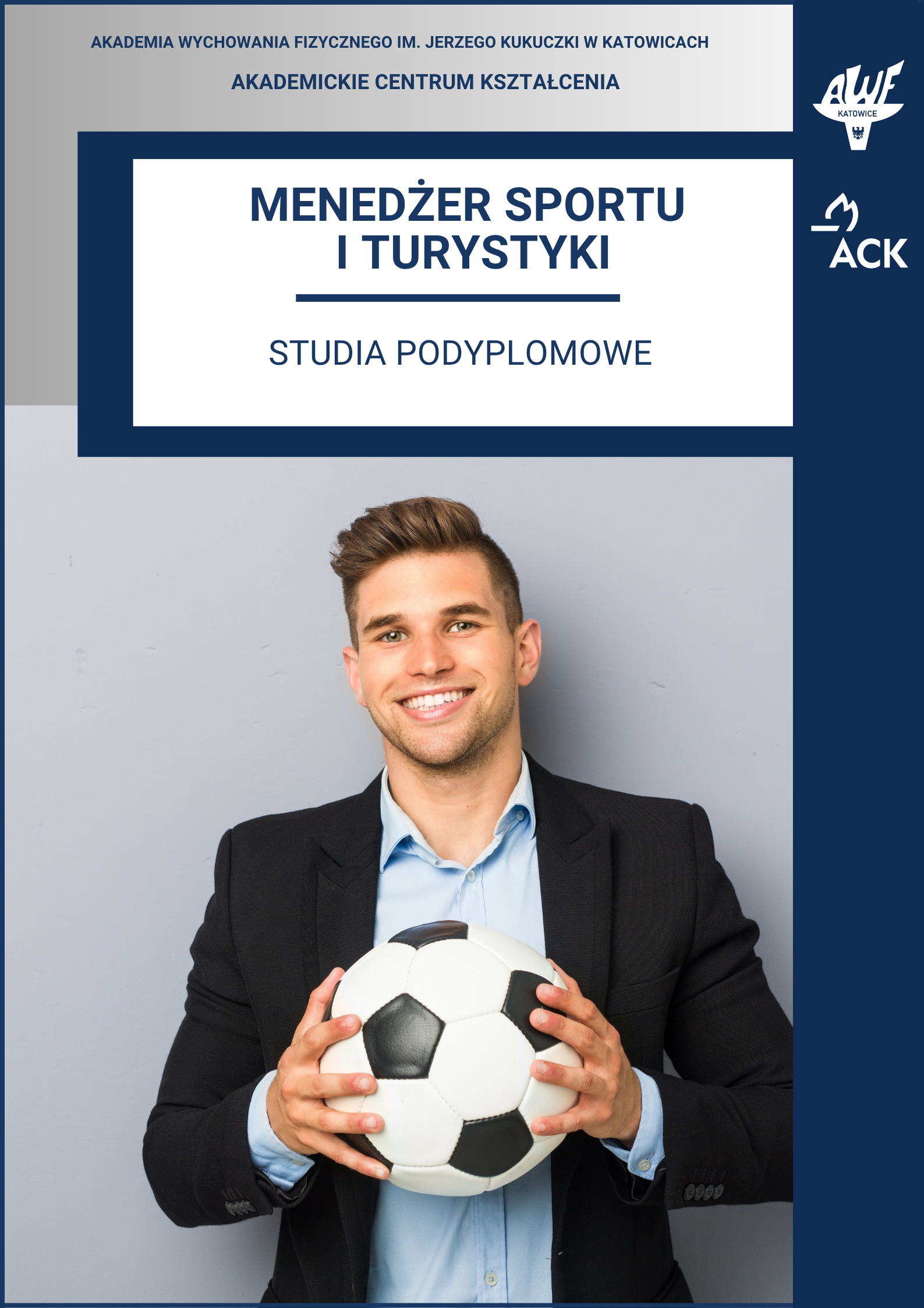 Plakat menedżera sportu i turystyki