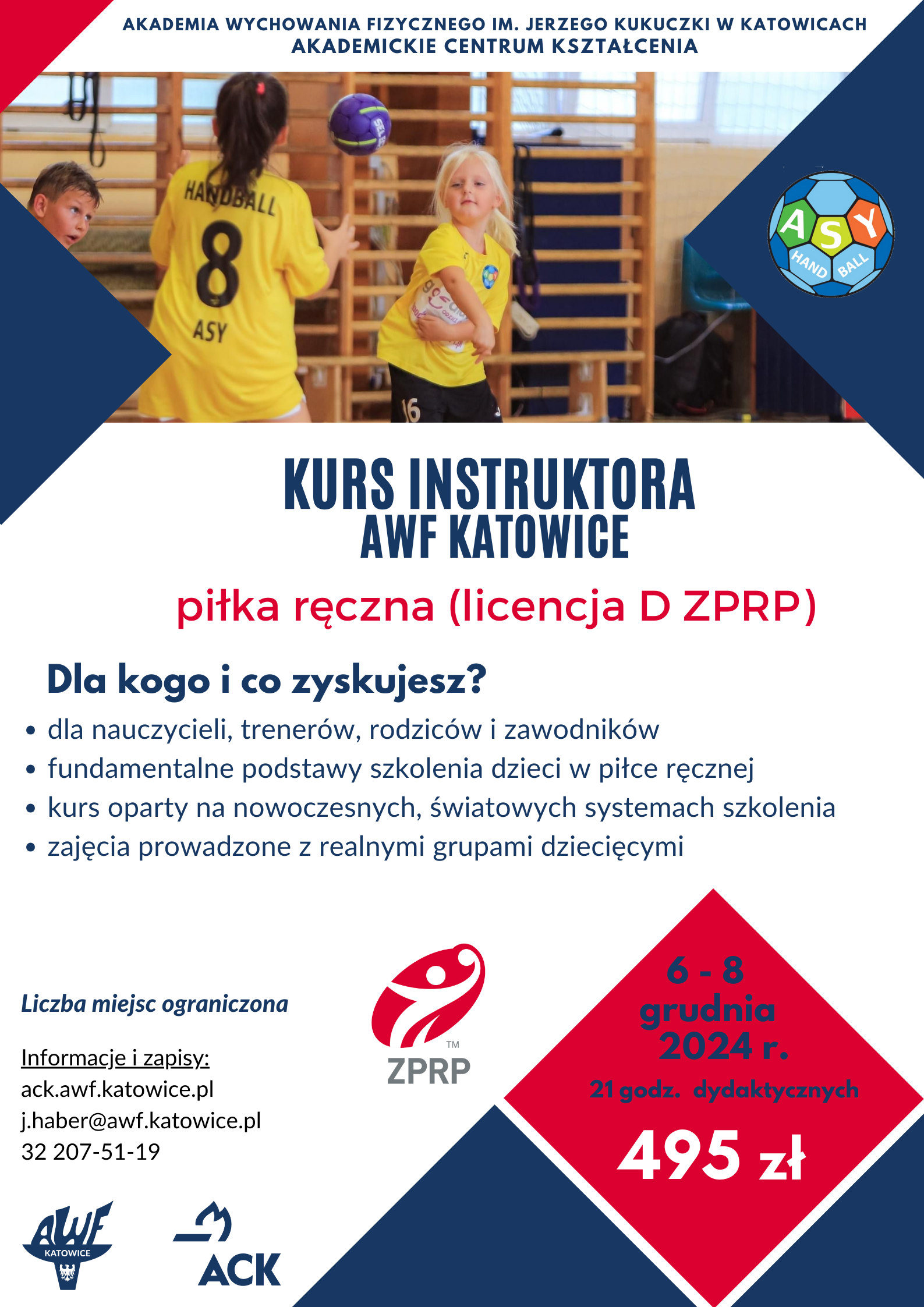 Plakat kurs instruktora piłki ręcznej licencja D