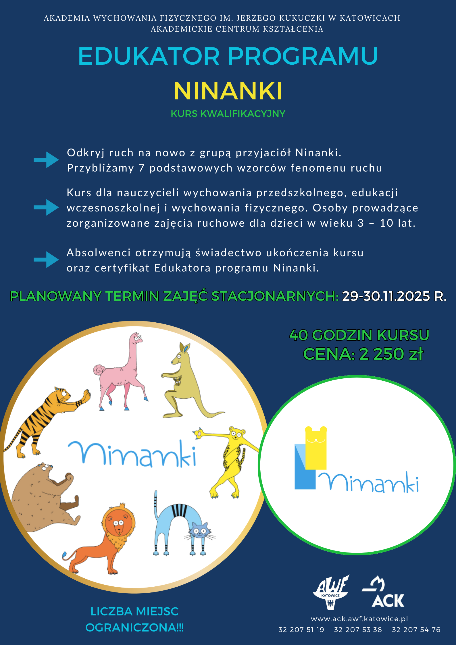 Plakat kursu edukatora programu ninanki