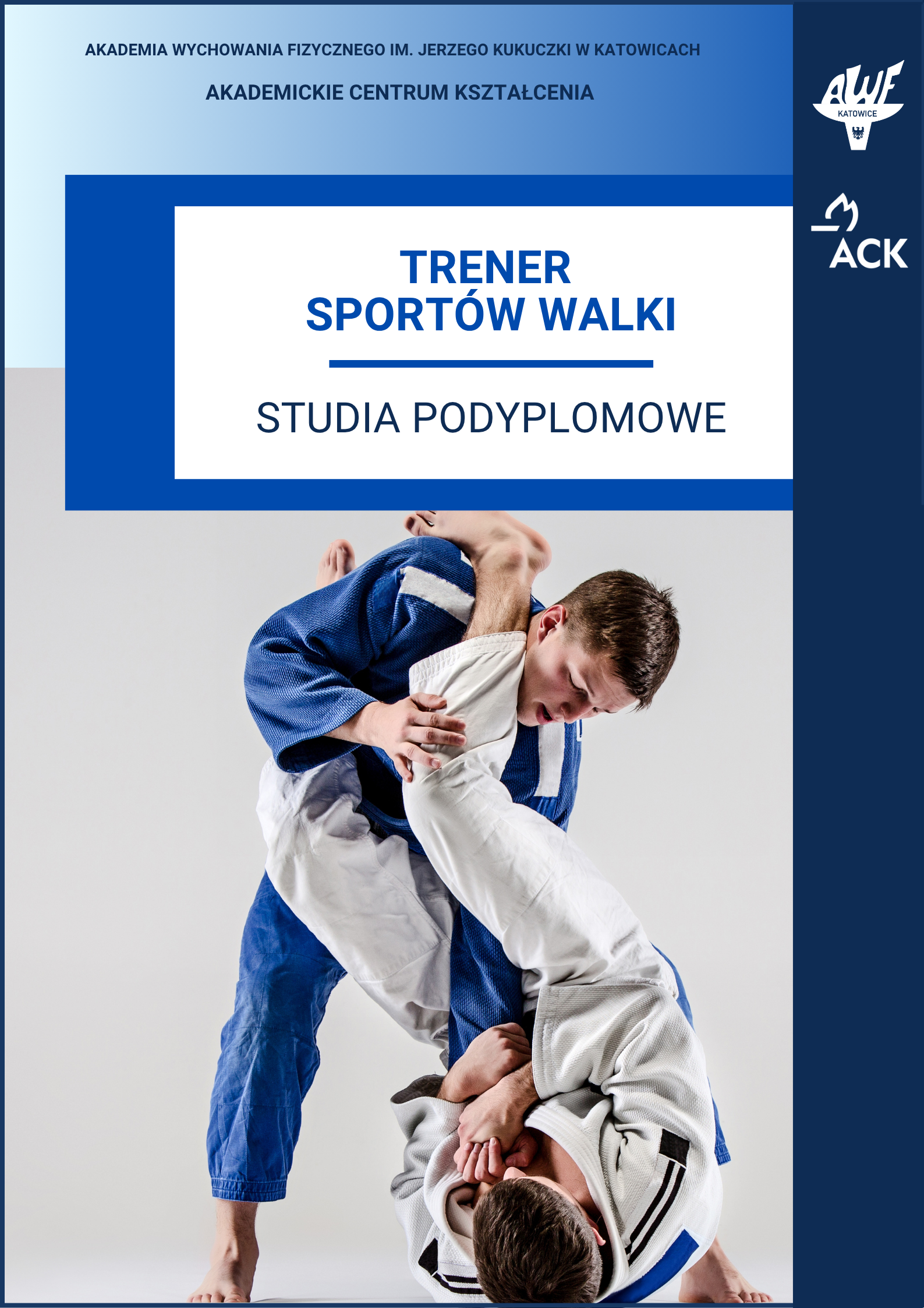 Plakat studiów podyplomowych trener sportów walki
