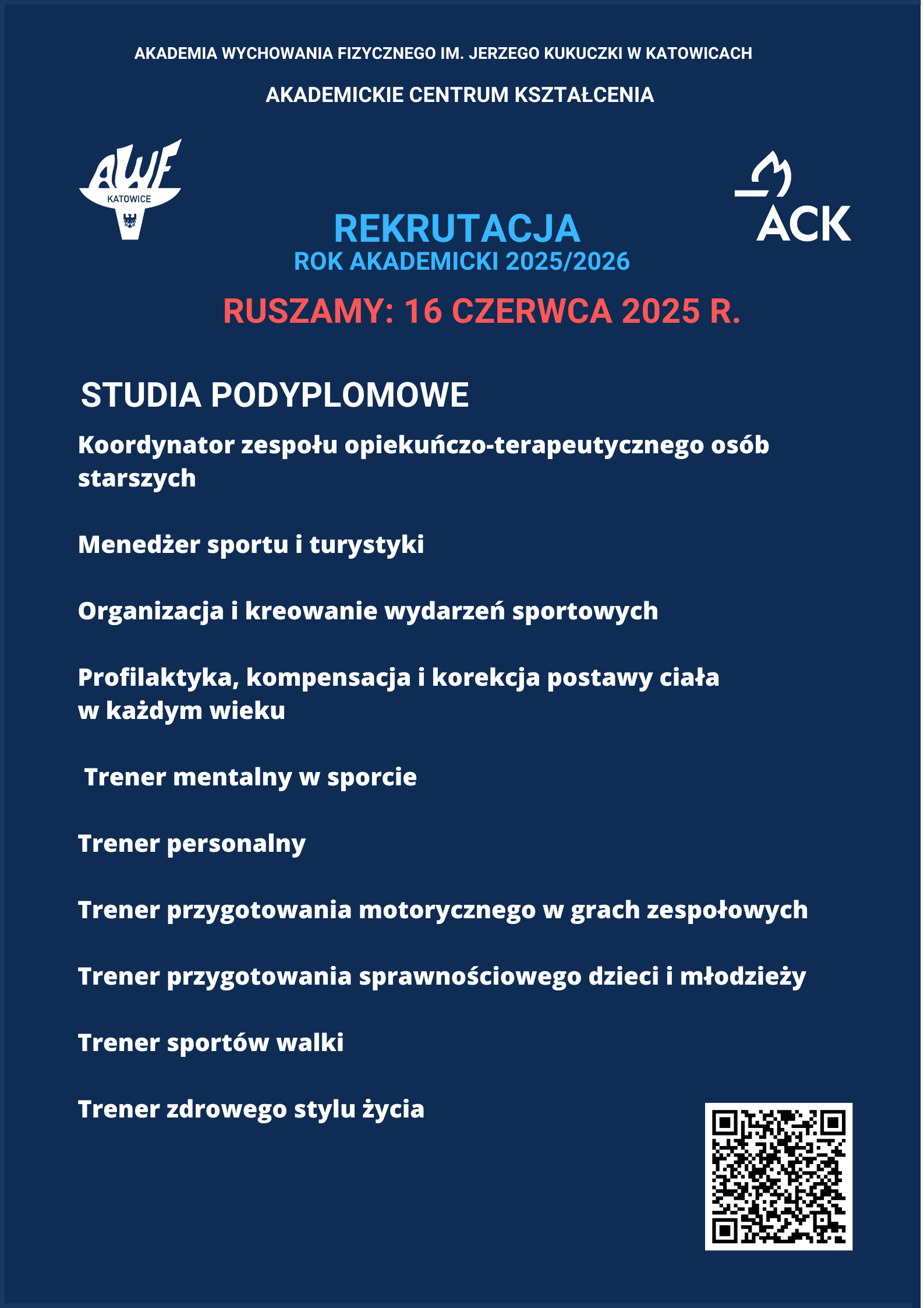 Plakat studia podyplomowe 2025/2026